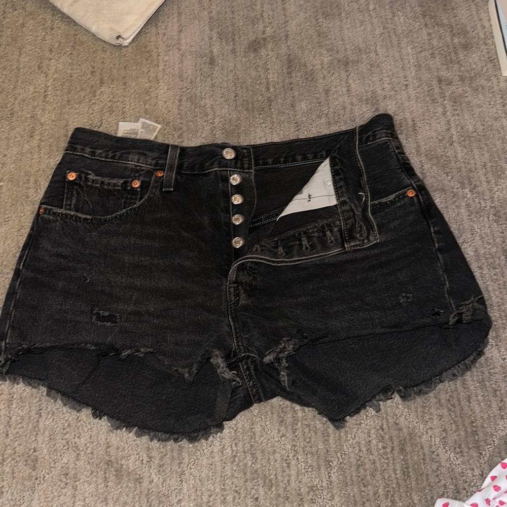 Levi’s black jean shorts